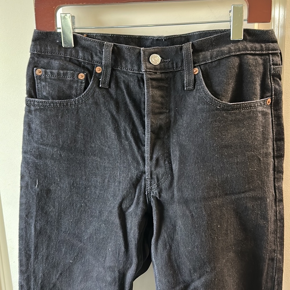 Levi's 501s High-Rise Straight Jeans black W29 L30 - Picture 3 of 6
